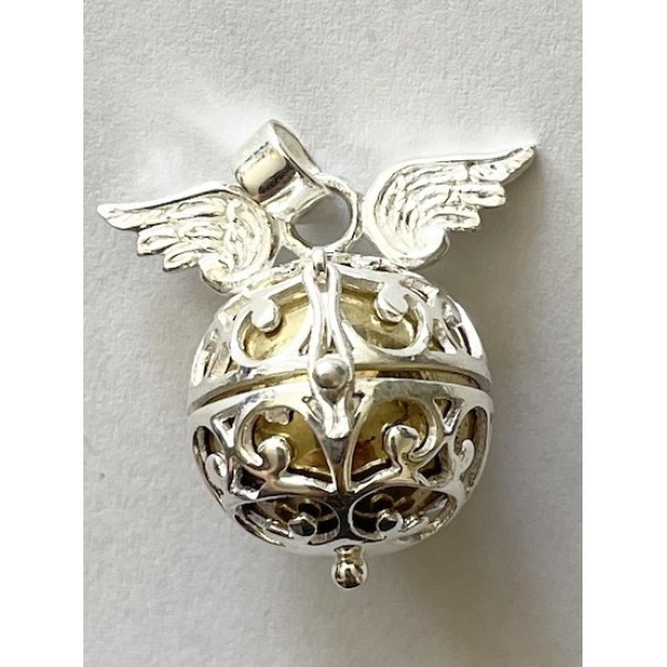 Pendant Angel Caller with Wings Silver